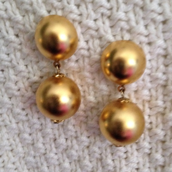 Gold-colored drop earrings