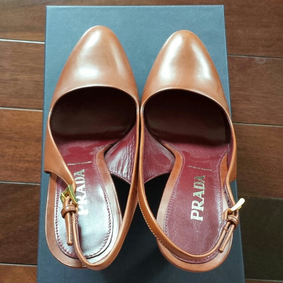 Prada Leather Platform Slingback - Picture 3 of 4