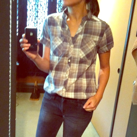 Rubbish plaid button down shirt