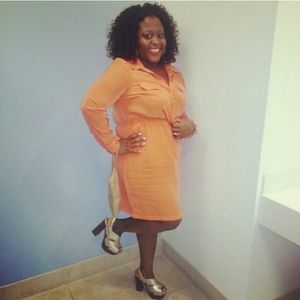 Light orange long sleeve dress