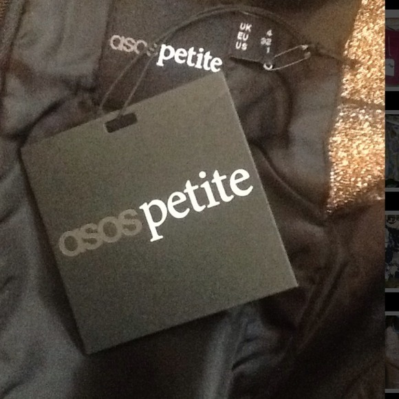NWT ASOS Petite Metallic Mini Dress Size 1P - Picture 4 of 4
