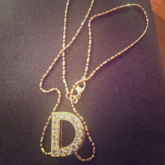 Goldtone initial D. Necklace with 16' chain