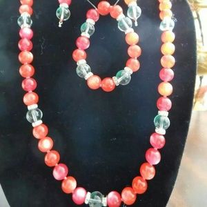 Salmon Pink bead jewerly set