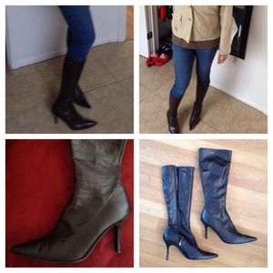 Chocolate in color stiletto boots