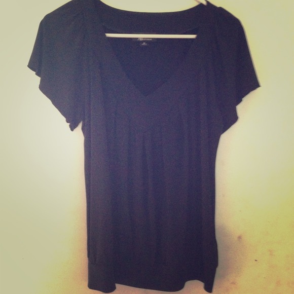Black flutter sleeve shirt