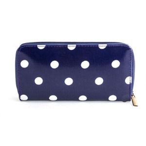 Blue polka dot wallet