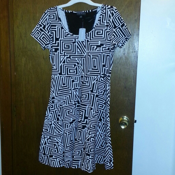 Black and white skater dress