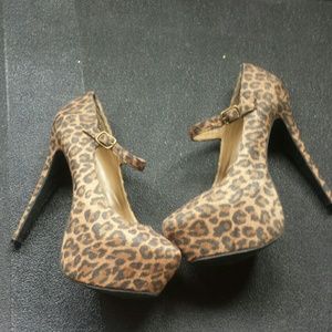 JustFab animal print maryjane pumps