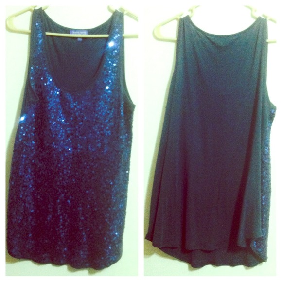 Vivienne Tam Navy Blue sequins tank - Picture 1 of 2