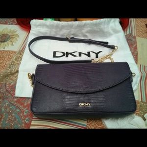 DKNY small bag in purple croc cured leather