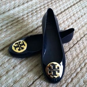 Tory Burch navy blue rubber flats