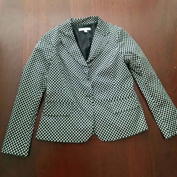 Black and white two button blazer