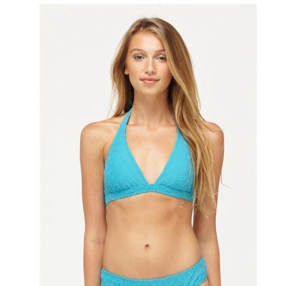 Roxy Crush 70s Halter Bikini Top & Briefs Carib. - Picture 1 of 4