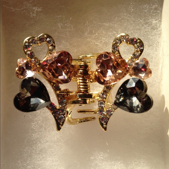 Gold Hearts Hair Clip