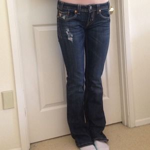 Dark wash flare jeans