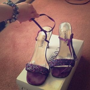 Sexy purple strappy heels