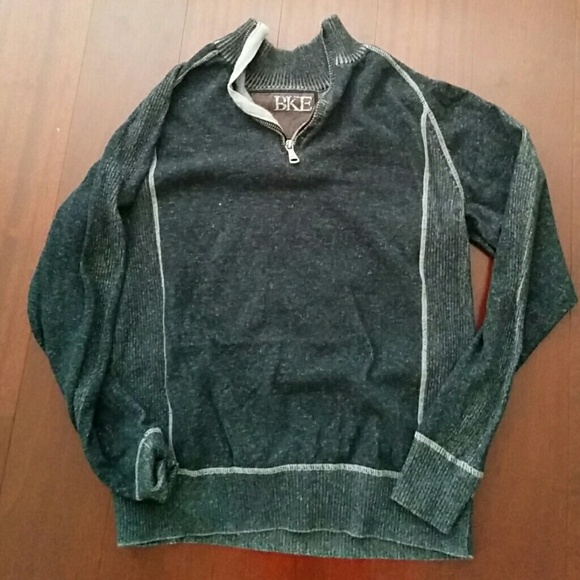 Men's zip neck navy sweater.