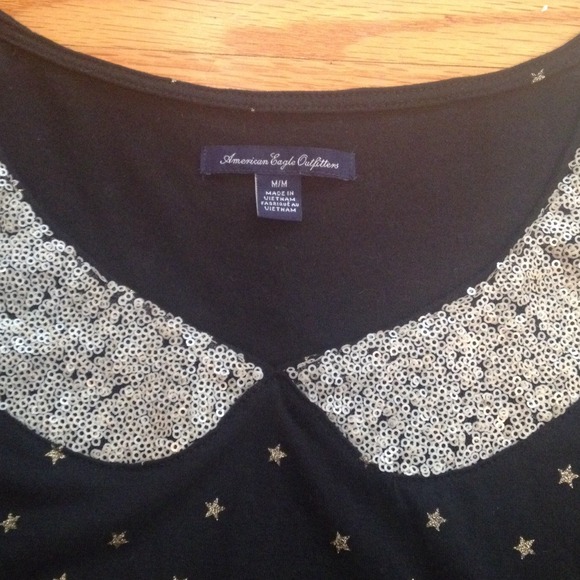 SOLD in bundle Black Shirt with Peter Pan Collar - Picture 4 of 4