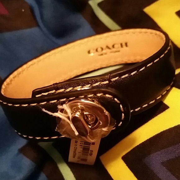 Black Leather coach bracelet