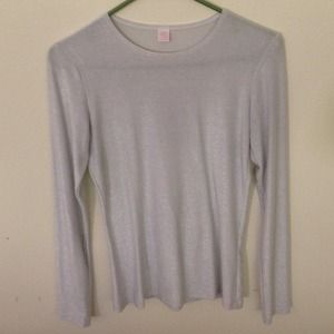 Long sleeve sheer silver shirt