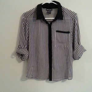 Striped black & white blouse