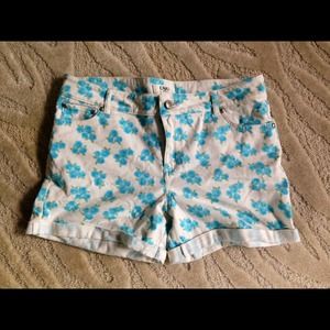 Blue floral shorts