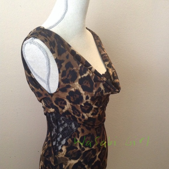 🚫HOLD🚫 NWOT Cowl Leopard Lace Dress - Picture 2 of 4