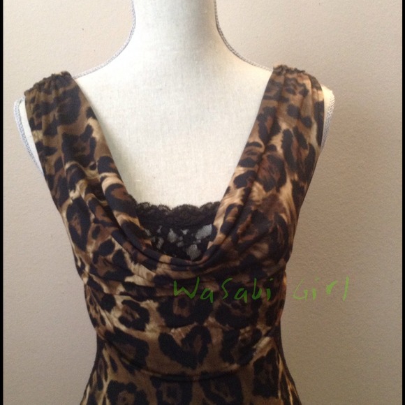🚫HOLD🚫 NWOT Cowl Leopard Lace Dress - Picture 3 of 4