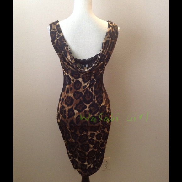 🚫HOLD🚫 NWOT Cowl Leopard Lace Dress - Picture 4 of 4