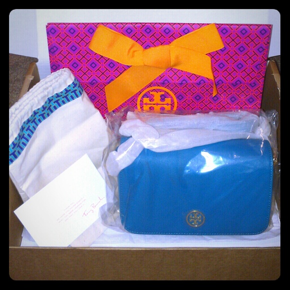 NWT Tory Burch Robinson Chain Blue Crossbody Bag