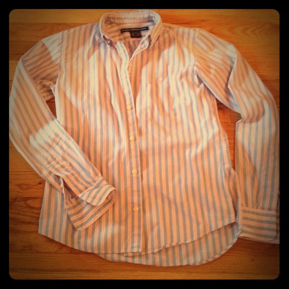 Pastel striped women's polo button up