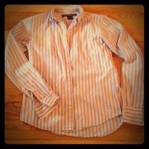 Pastel striped women's polo button up