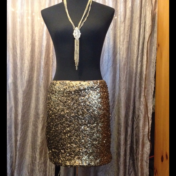 SOLD ✨HOST PICK ✨ H&M bronze-toned sequin skirt - Picture 4 of 4