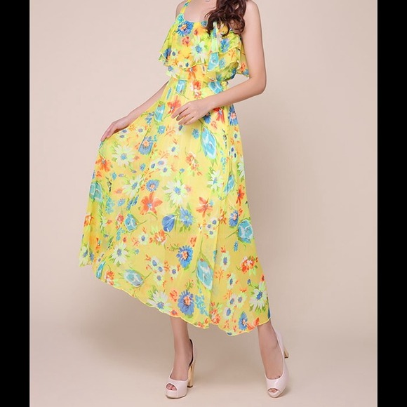 Brand new beautiful chiffon summer long dress - Picture 2 of 3