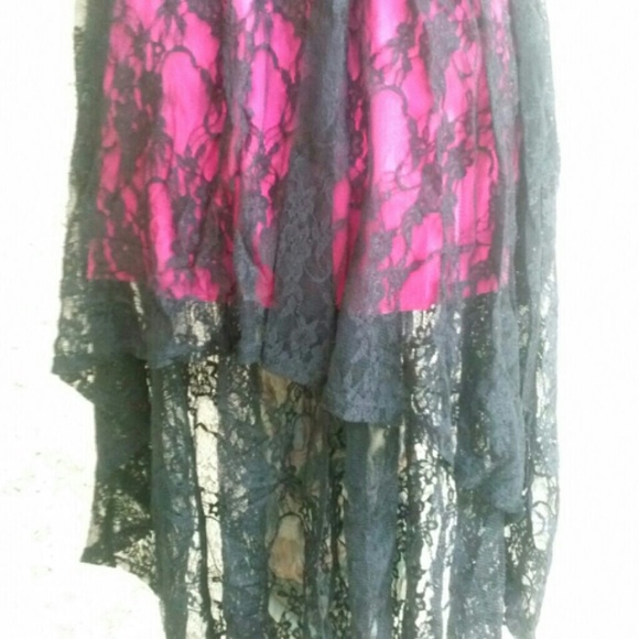 Misty Fashion Pink-Black Cocktail Small Dress - Picture 3 of 4