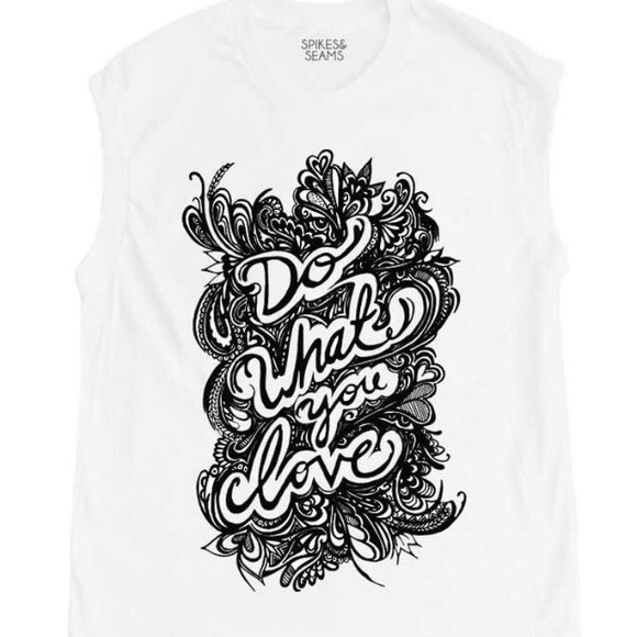 Spikes and seams muscle Tee "Do What You Love" - Picture 1 of 1