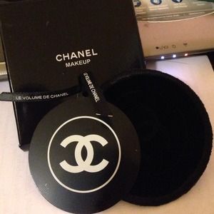 Chanel Round Pocket Mirror with velvet pouch