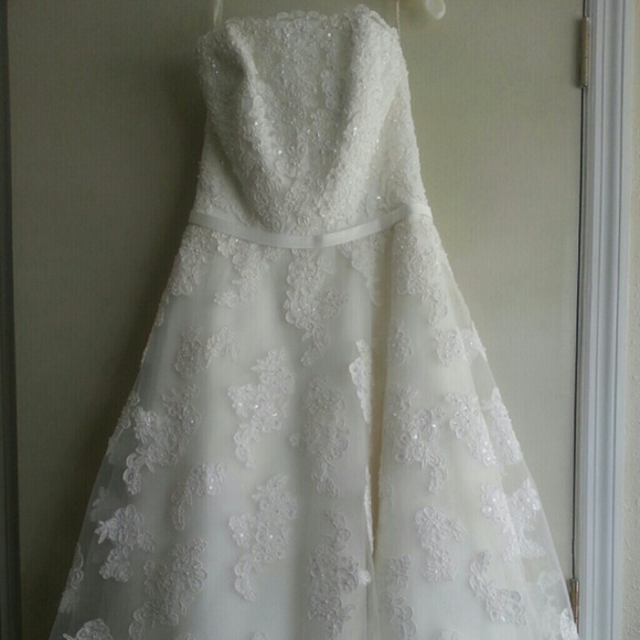 David's Bridal Tea Length Wedding Dress