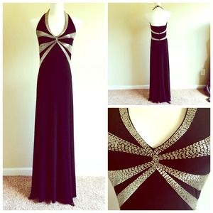 RESERVE FOR MANDY✋Long Halter Black Dress. Size 4.
