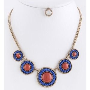 Lacquered framed jewel necklace set