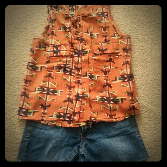 Tribal sleeveless top