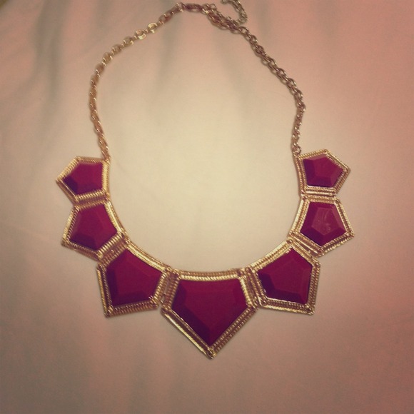 Francesca's Red and Gold Geometric Necklace