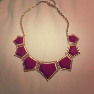 Francesca's Red and Gold Geometric Necklace