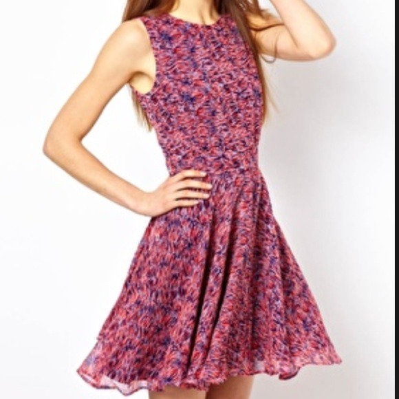 French Connection Dresses & Skirts - Pink and blue patterned dress