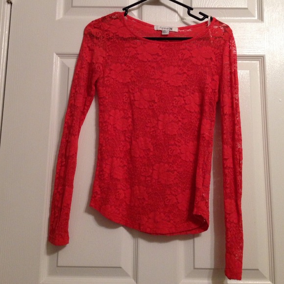 Forever 21 lace orange shirt