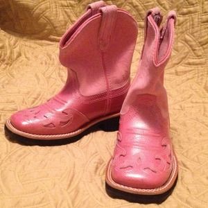 Ariat FatBaby Little girls pink cowboy boots