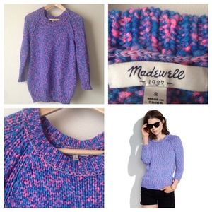 Madewell Neon Weave Sweater 💙💗