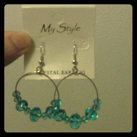 blue crystal earrings