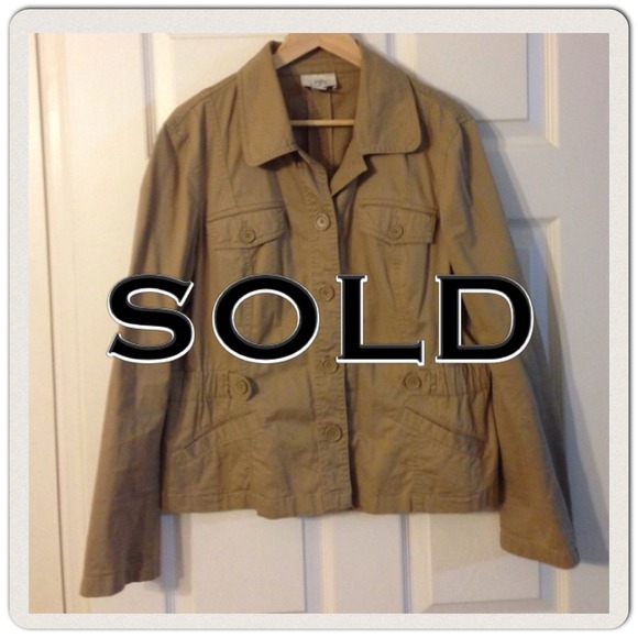 SOLD: Soft Cotton Button Down Khaki Jacket