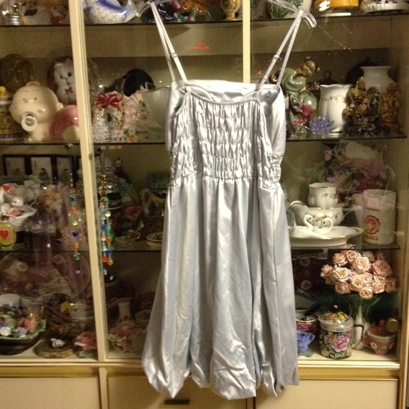 NWT UCB Blue Satin Prom/Evening/Party Dress Size M - Picture 3 of 4